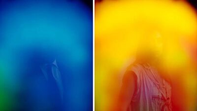 Aura photography images showing color changes in the energy field after aura cleansing with Psychic Lilly.