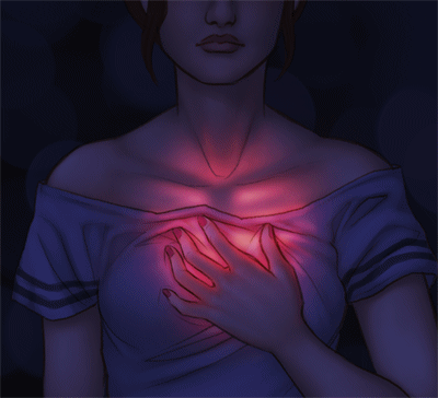 Animated glowing heart light symbolizing emotional energy healing, release, and self-compassion.