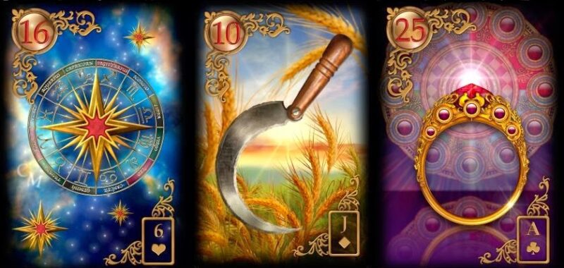 Gilded Reverie Lenormand cards used by Psychic Lilly for detailed and accurate Lenormand readings
