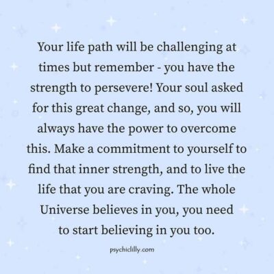 Inspirational quote about life's challenges and soul strength by Psychic Lilly