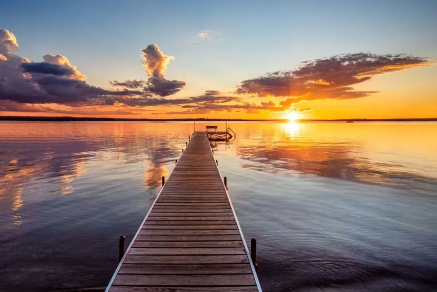 Sunset Psychic Reading Over Michigan Lake