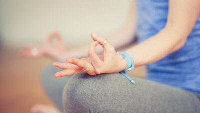Mudra hand gesture used in energy healing meditation
