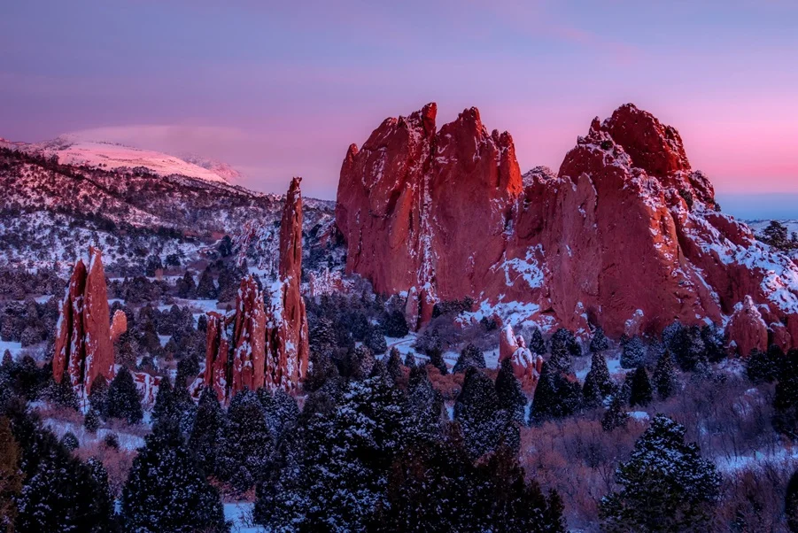 Psychic readings in Manitou Springs at sunrise overlooking Colorado Springs