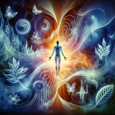 Remote quantum energy healing with glowing figure and radiant light and being healed from a distance