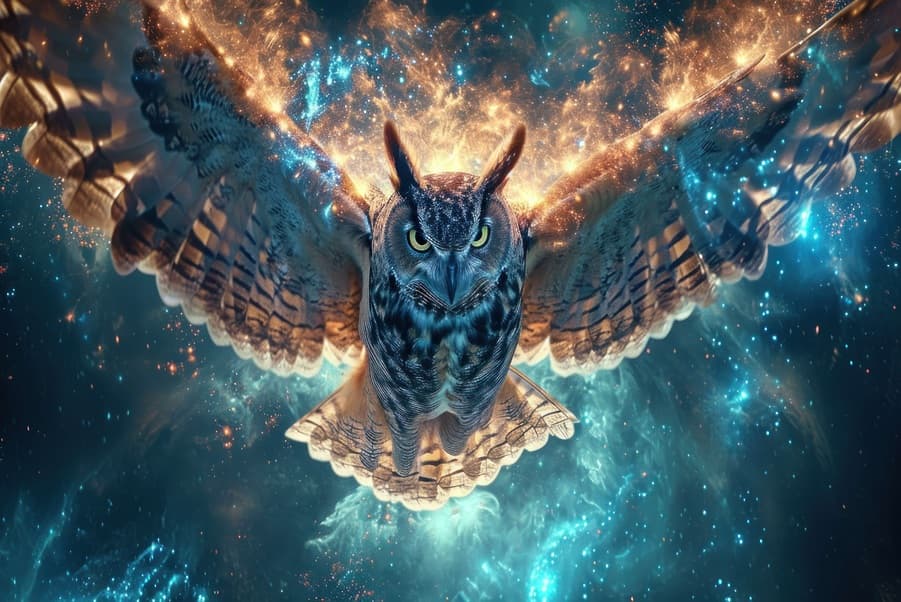 Shamanic Power Animal Retrieval – Owl spirit guide returning to his human Soul symbolizing wisdom, protection, and intuitive insight