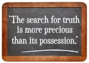 Chalkboard quote – The search for truth is more precious than its possession – Psychic Lilly